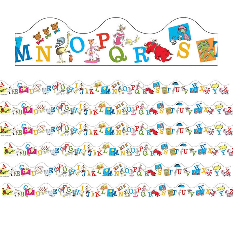 Eureka Dr. Seuss ABC Deco Trim, 37 Feet Per Pack, 6 Packs (EU-845019-6)