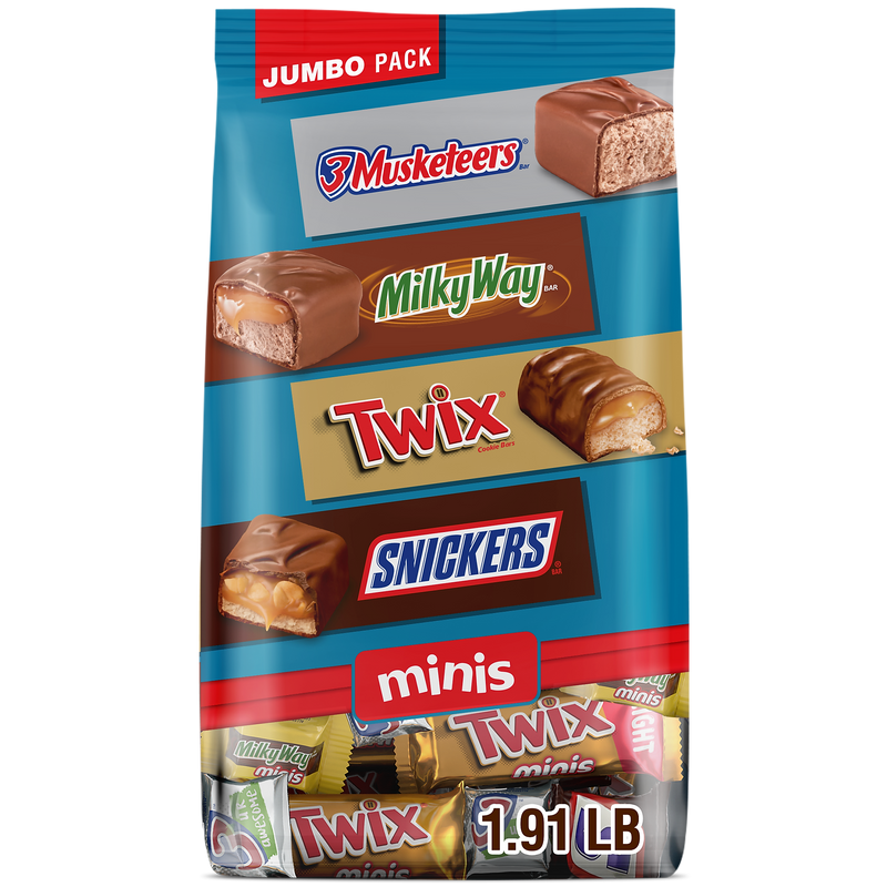 Mars Minis Milk Chocolate Candy Bars Jumbo Variety Pack, 30.63 oz. (460690)