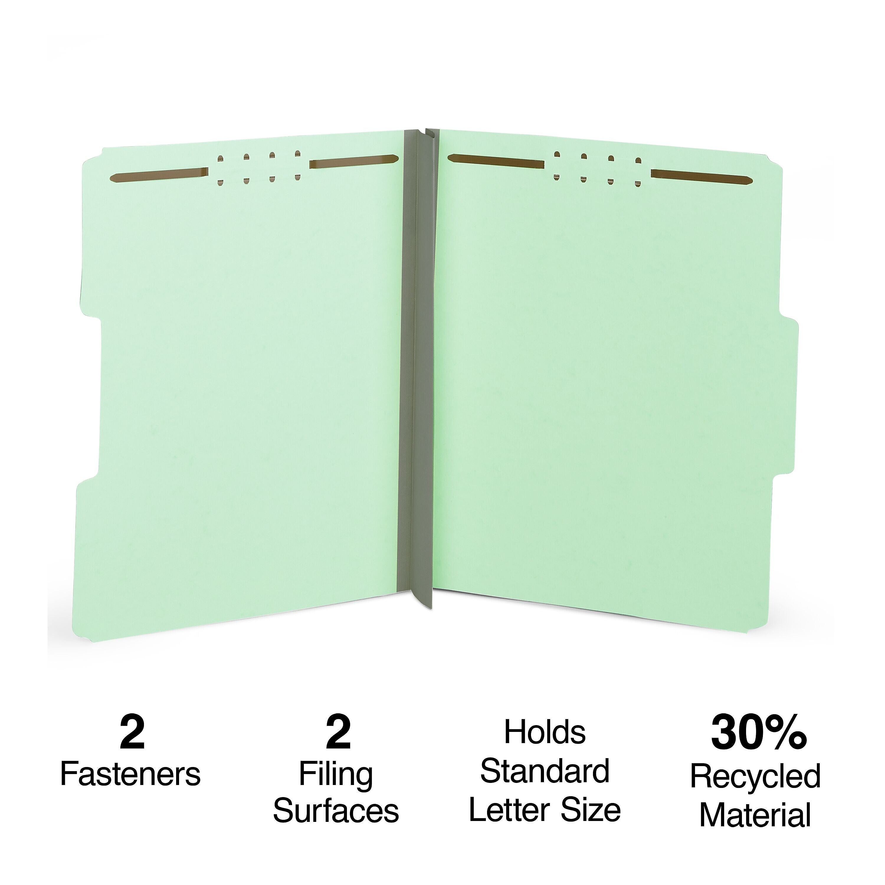 Staples® 60% Recycled Classification Folders, 3" Expansion, Letter Size, Light Green, 25/Box (TR18354)