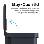 iTouchless SoftStep Plastic Step Trash Can, 13.2 Gallon, Black (PL13BBP)