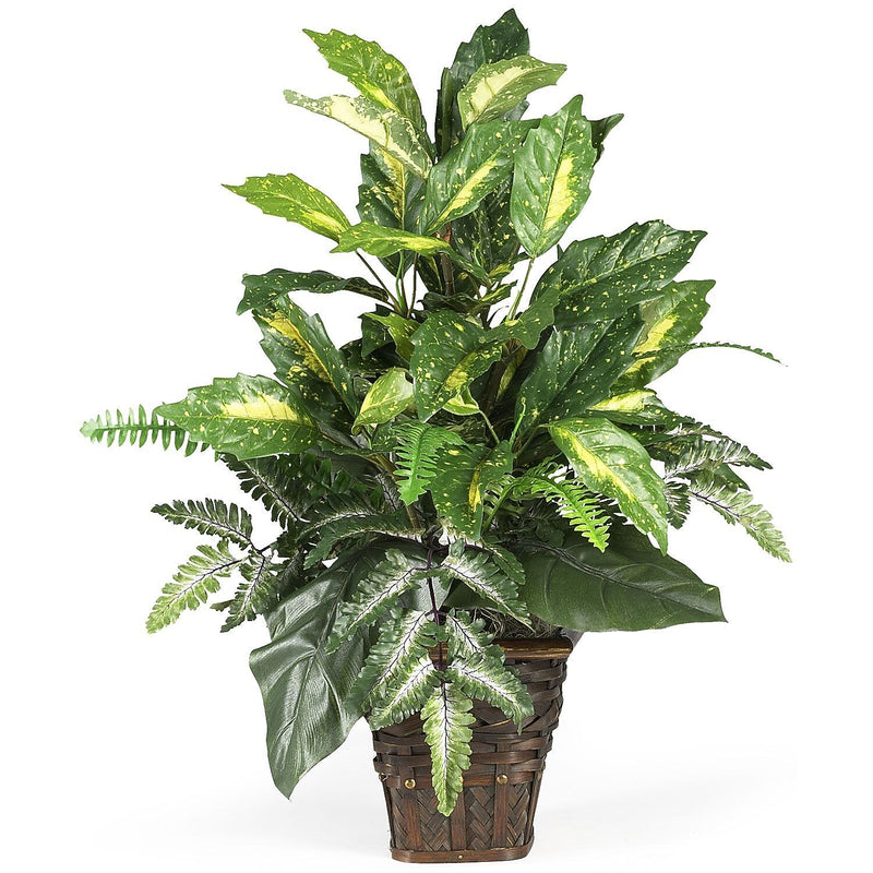Nearly Natural 6527 Mixed Greens Floor Plant in Decorative Vase