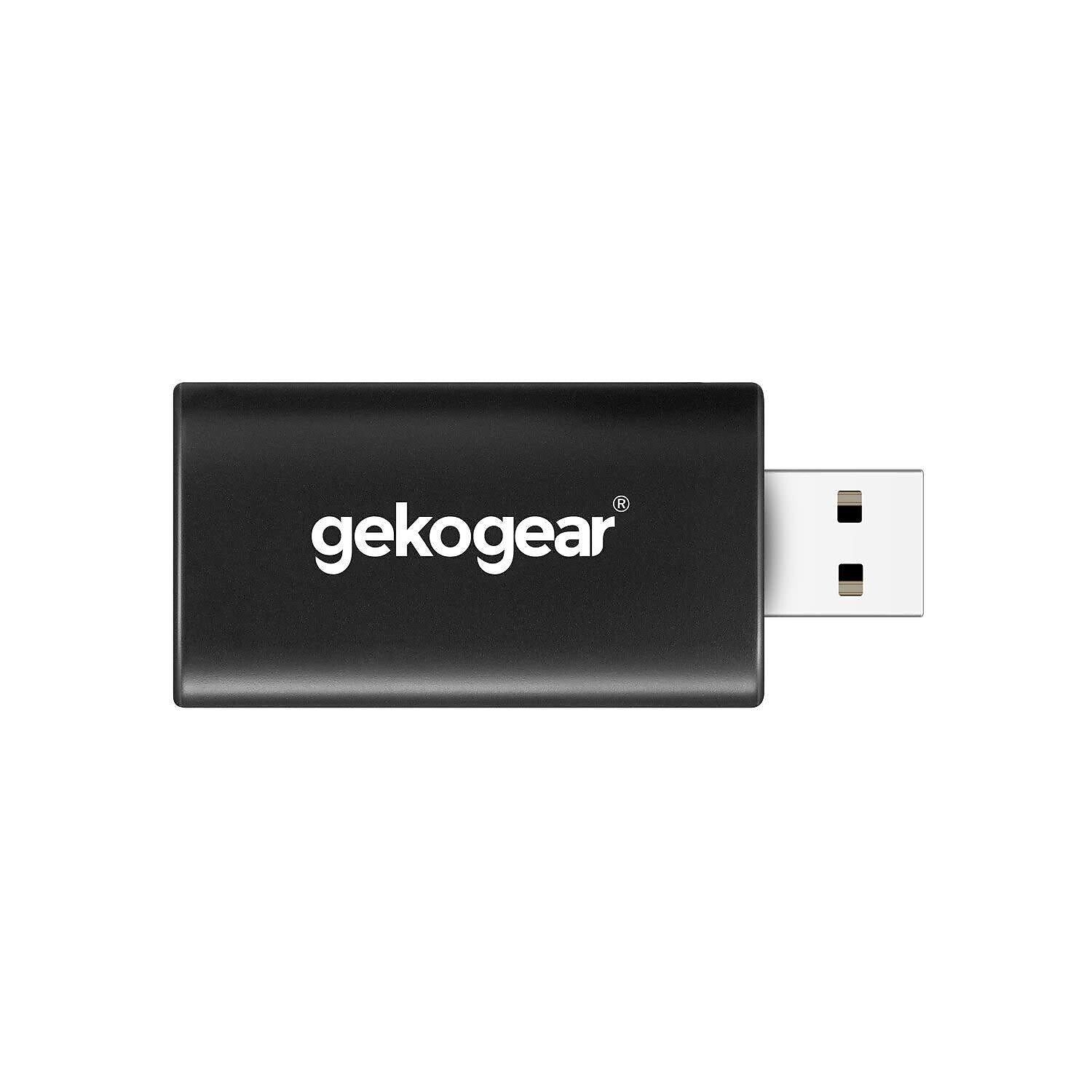 GekoGear Orbit A100 Wireless USB Dongle Compatible with Apple Carplay, Black
