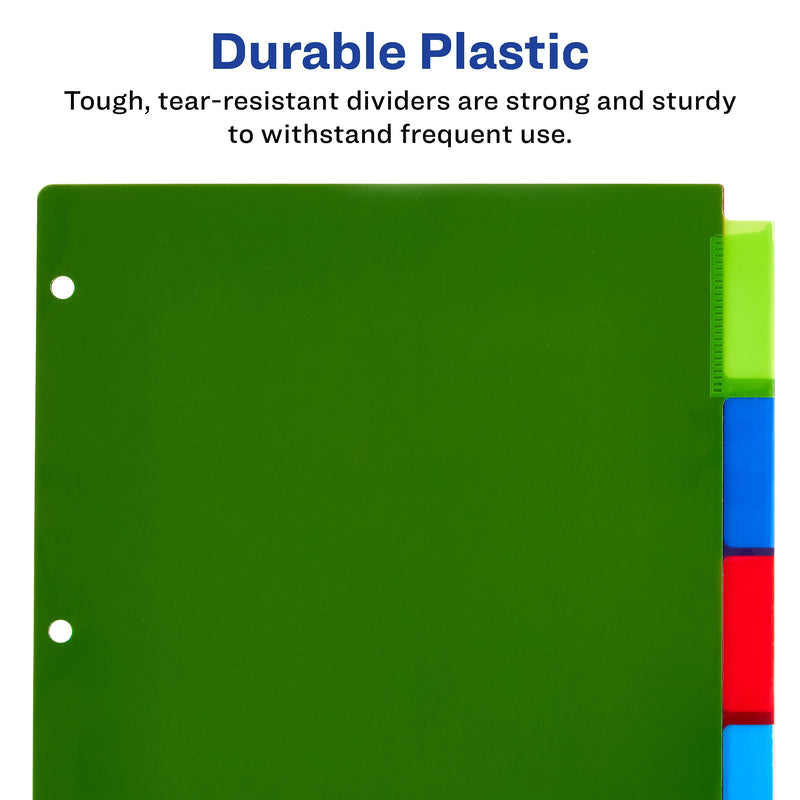 Avery Big Tab Insertable Plastic Divider, 5 Tabs, Multicolor, 1 Set (11900)