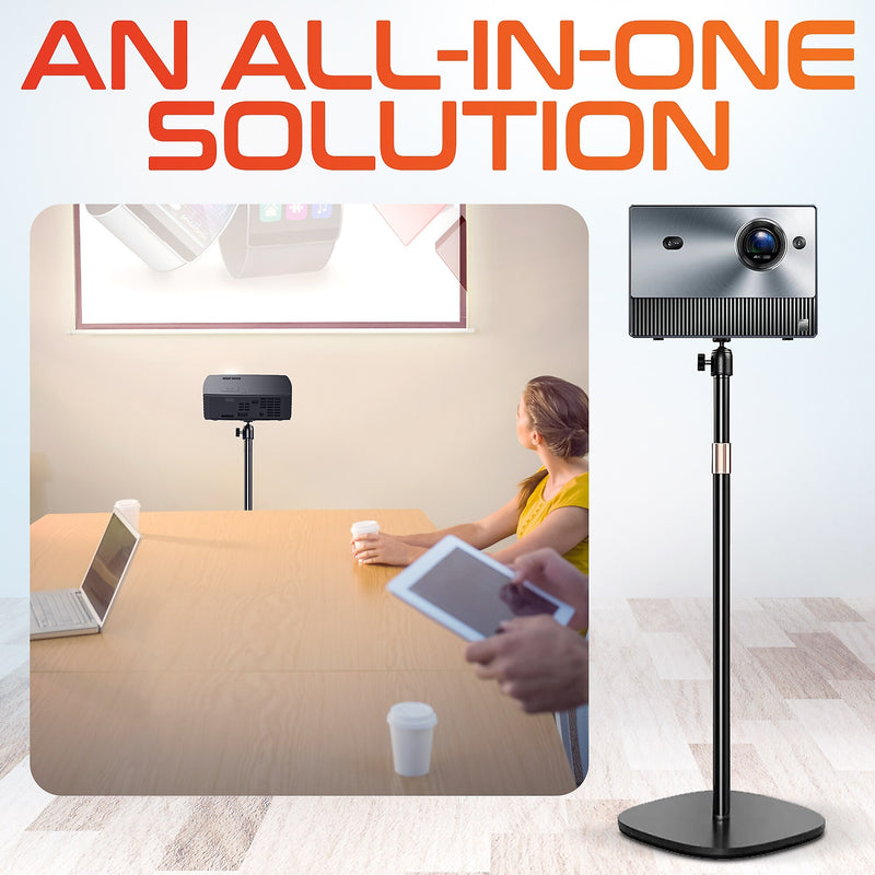 Delton 190S Tilt/Rotate Floor Projector Stand with Height Adjustable 33" - 47", Black (DPS190S)