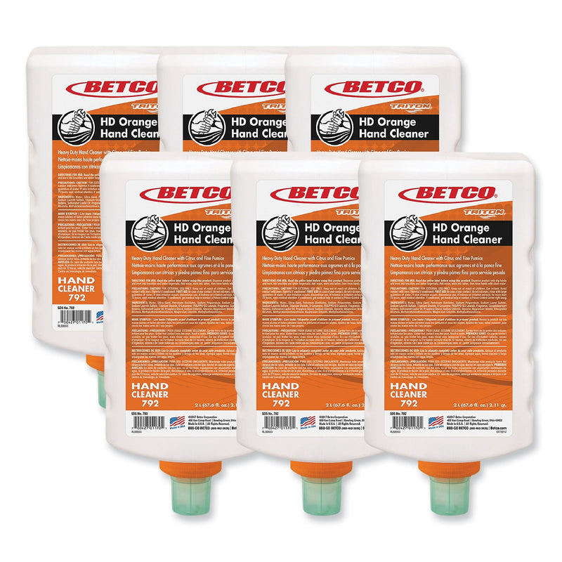 Betco HD Hand Soap Refill for Triton Dispensers, Citrus Zest, 2 L Refill , 6/Carton (BET7926200)