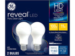GE Reveal HD+ 11 Watt White LED General-Purpose Bulb, 2/Pack (46657)