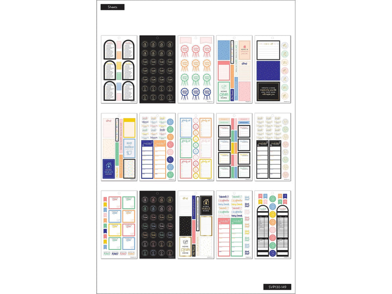 The Happy Planner Essentials Home Classic Stickers, Assorted Colors, 734/Pack (SVP130-149)
