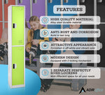 AdirOffice 72"H 2-Tier Green Storage Locker (ADI629-202-GRN-DL)
