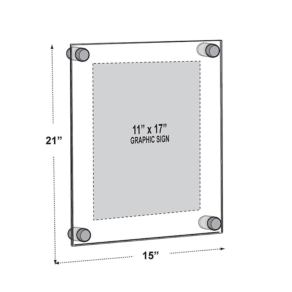 Azar Poster Holder, 15" x 21", Wall Mounted, Gold, Acrylic (105508-GLD)