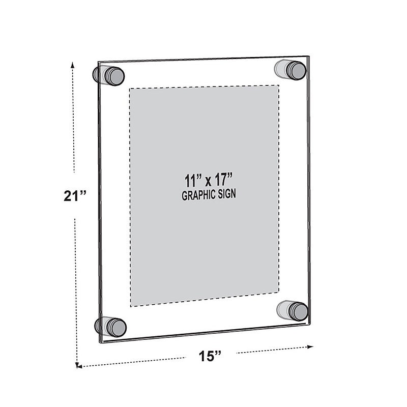 Azar Poster Holder, 15" x 21", Wall Mounted, Gold, Acrylic (105508-GLD)