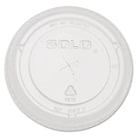 Straw-Slot Cold Cup Lids, 12oz Cups, Clear, 100/Pk