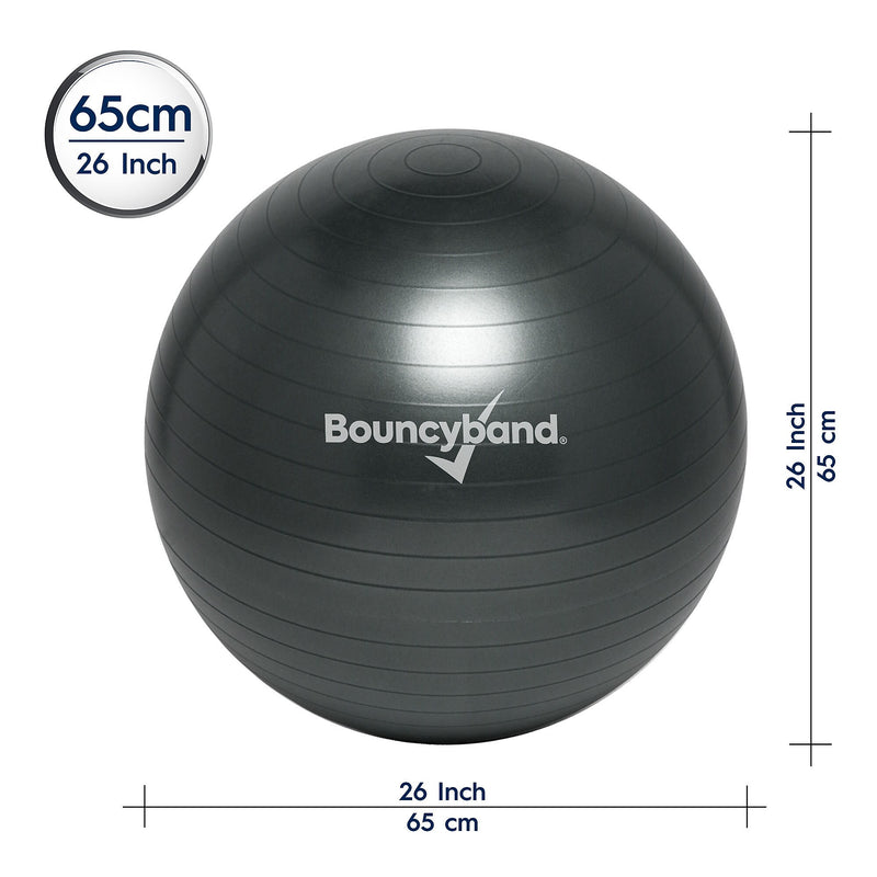 Bouncy Bands Balance Ball, 65cm, Dark Gray (BBAWBS65GY)