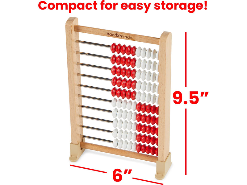 hand2mind Mini 100-bead Rekenrek, White/Red, 25/Set (93383)