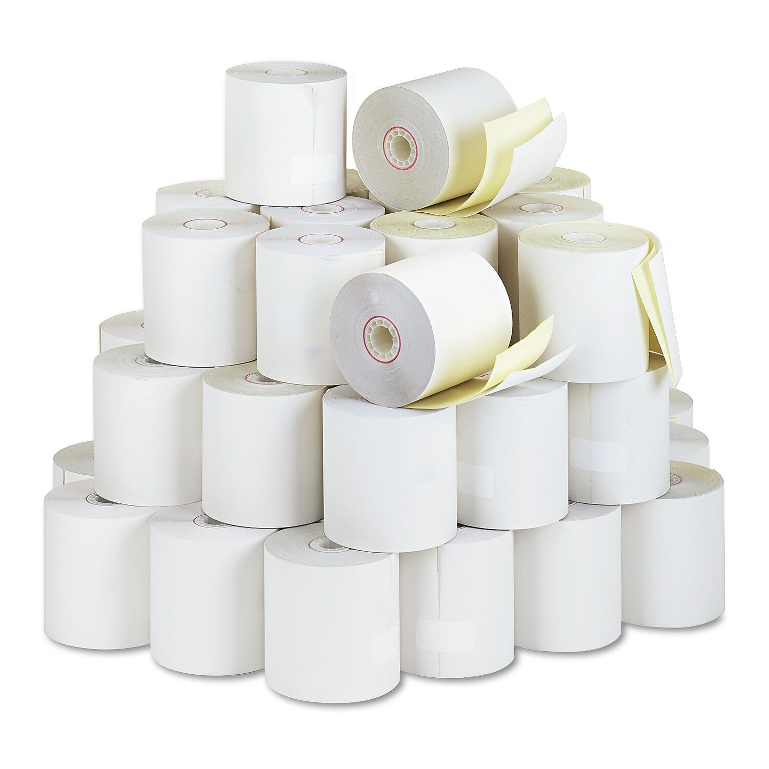 Iconex Impact Printing Carbonless Paper Rolls, 3" x 90 ft, 50 Rolls/Pack (ICX90770047)