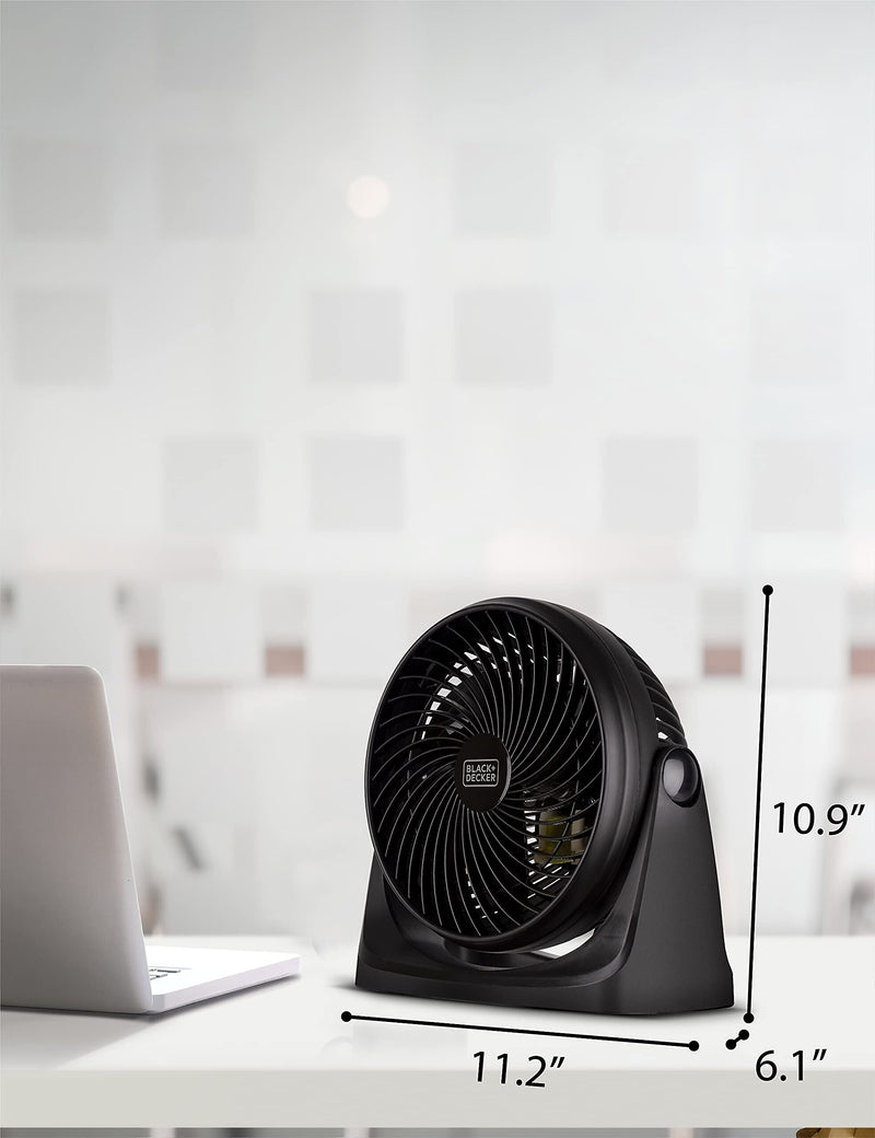 Black & Decker 7" Desk Fan, 3-Speed, Black (BFTU107)