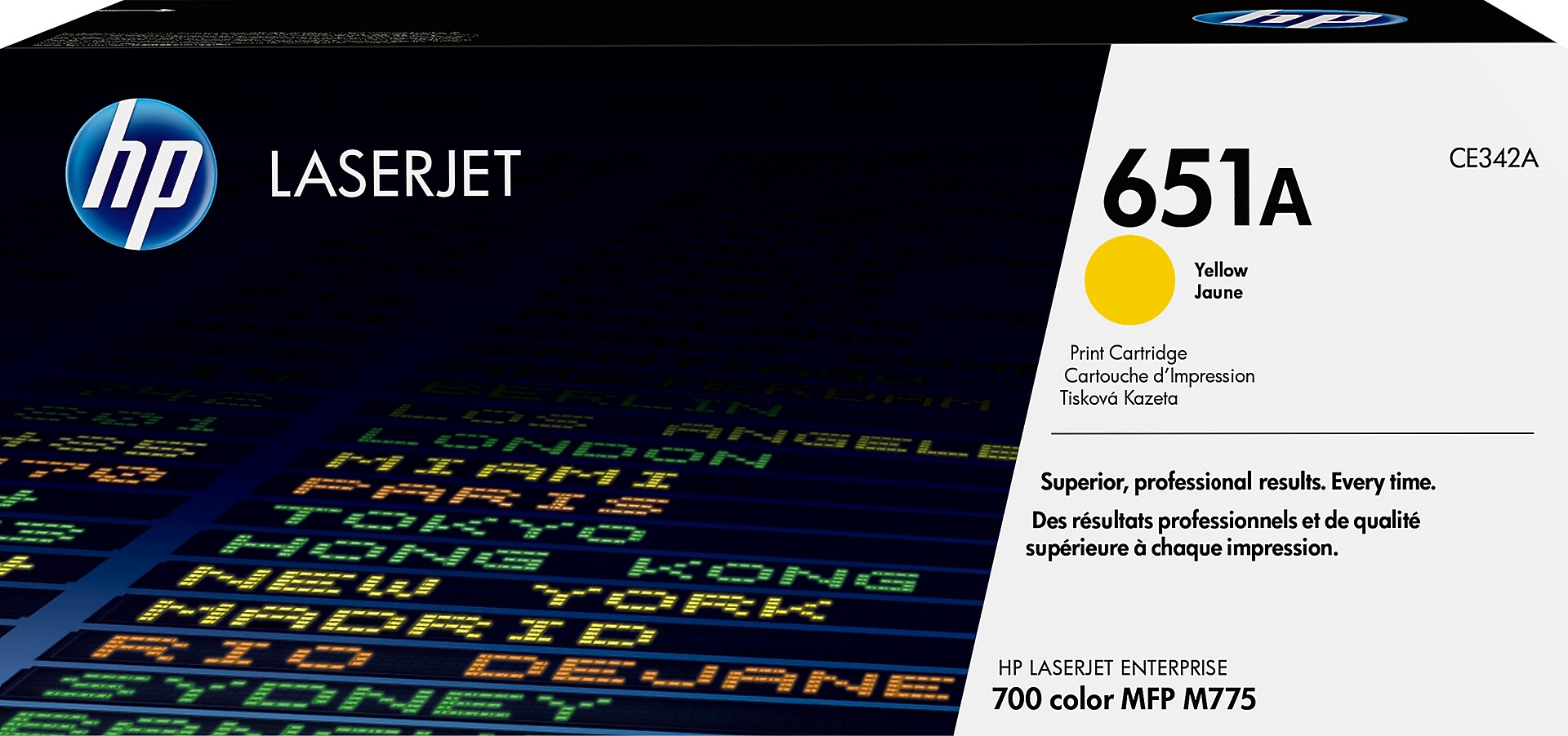 HP 651A Yellow Standard Yield Toner Cartridge, Prints Up to 16,000 Pages (ce342a)