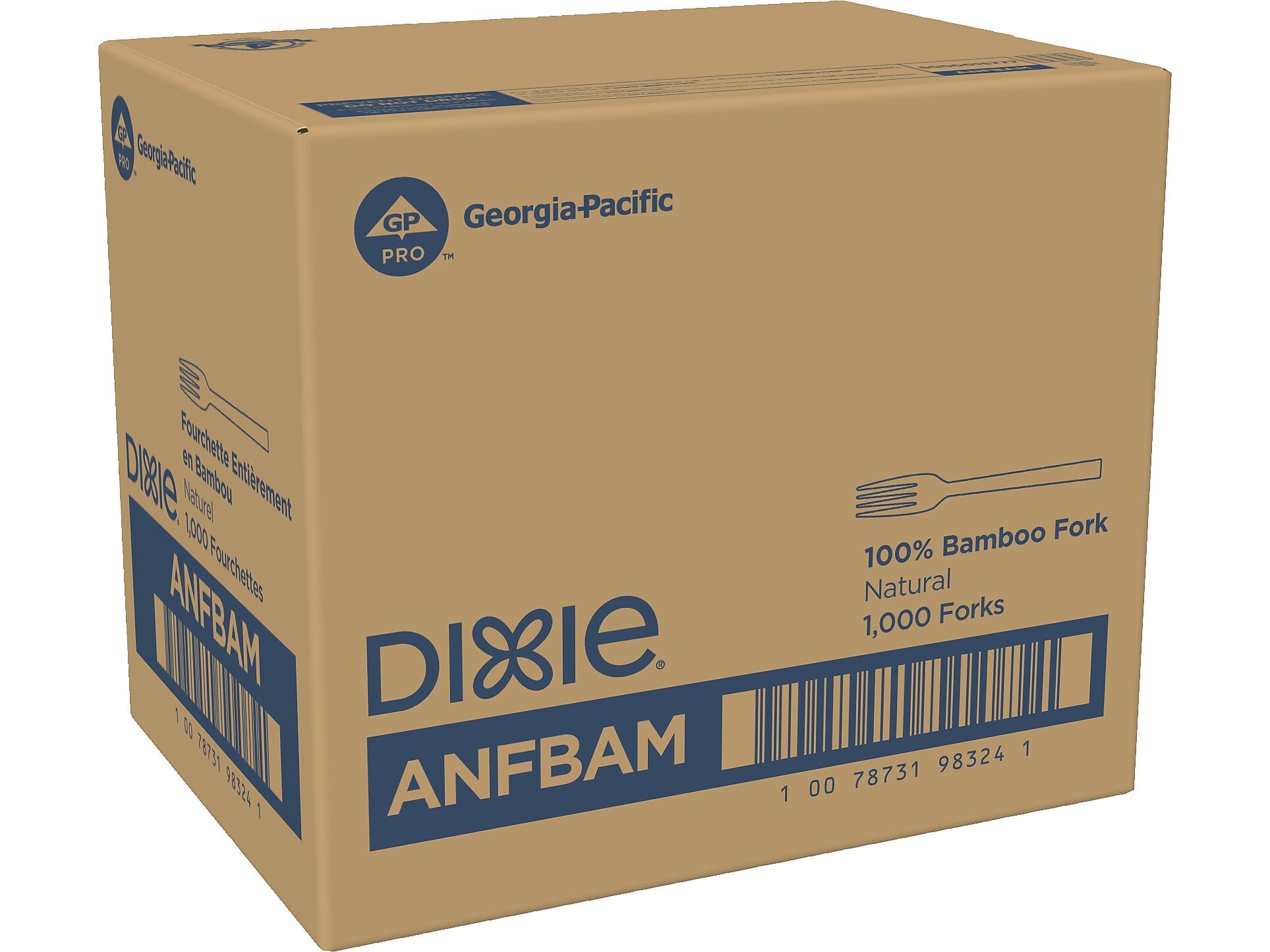 Dixie Bamboo Fork, Brown, 1000/Box (ANFBAM)