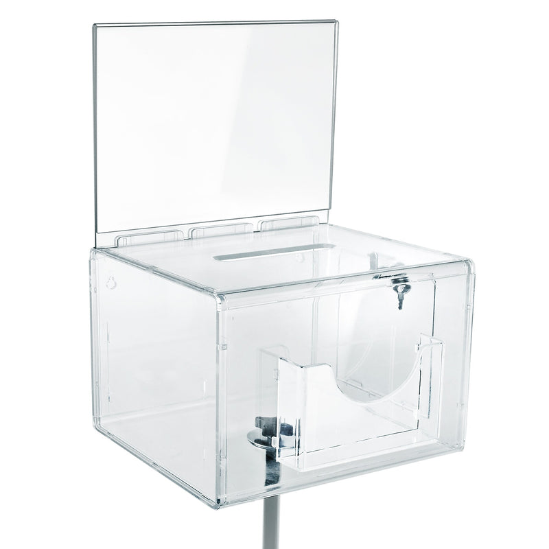 Azar Displays XL Suggestion Box with Pocket (206325-CLR)