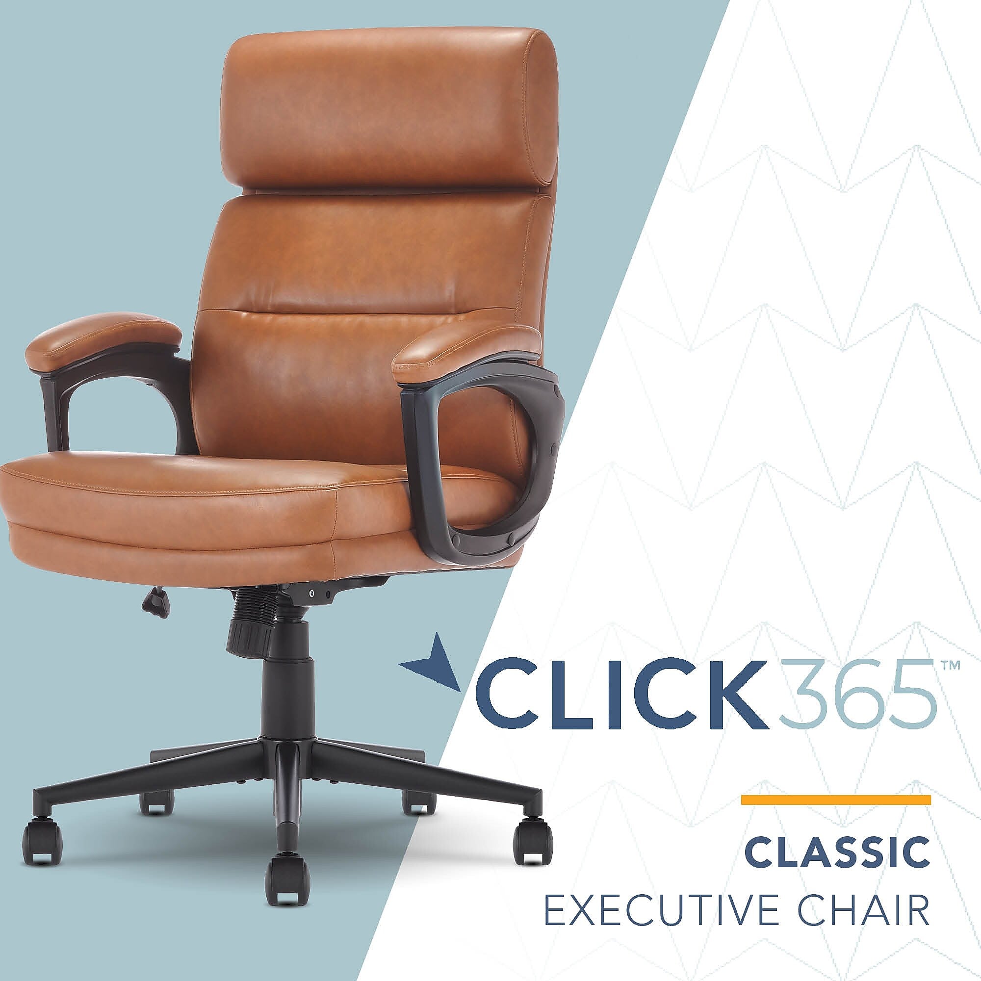Click365 Classic Ergonomic Bonded Leather Swivel Executive Chair, Cognac (CCHR10022A)