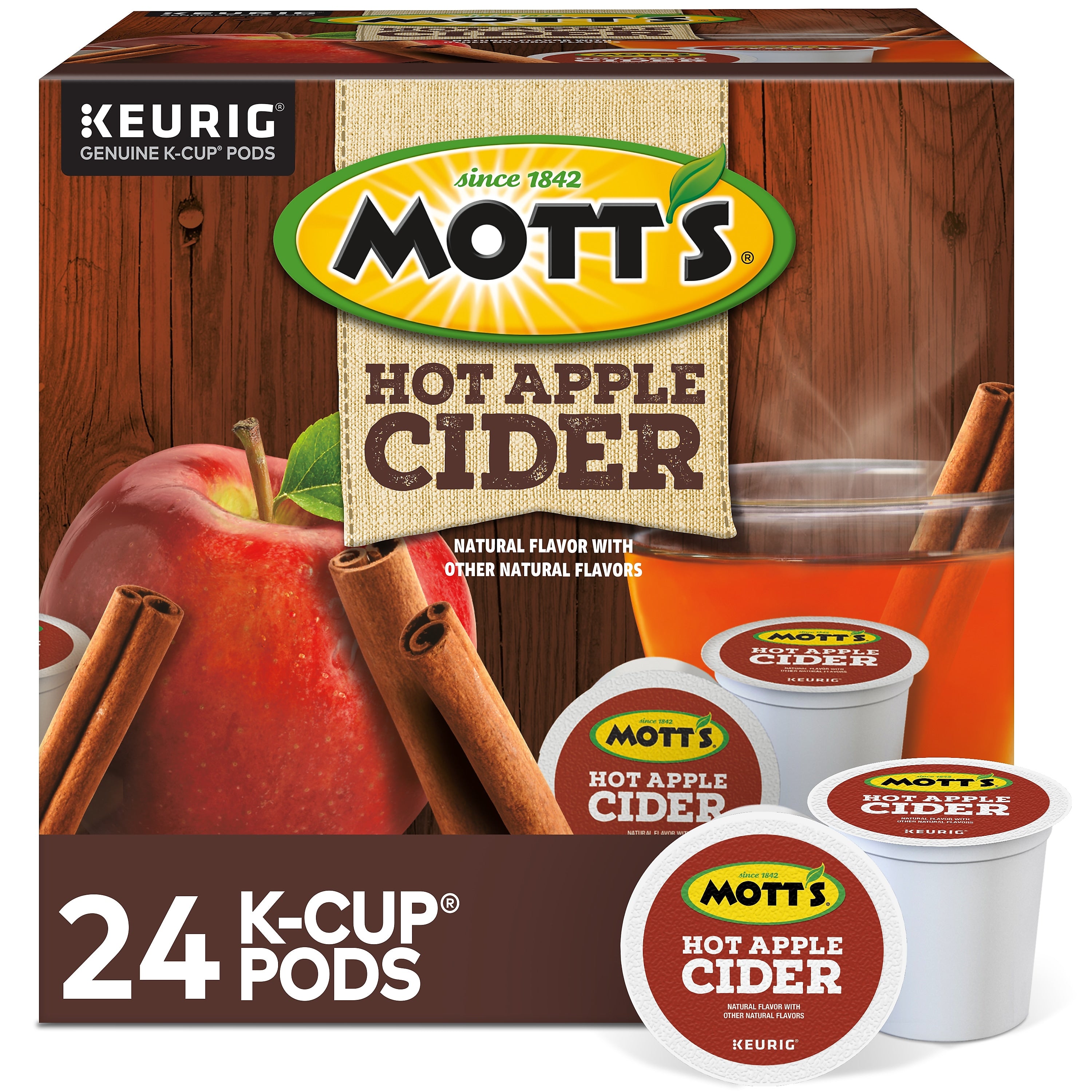 Mott's Hot Apple Cider, Keurig K-Cup Pods, 24/Box (386040)