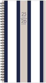 2025-2026 Willow Creek Pinstripe 3.5" x 6.5" Academic Year Weekly & Monthly Planner, Multicolored (54802)