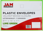 JAM Paper Premium Plastic Document File, Letter, Lime Green, 3/Pack (218V1LIX3)