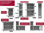 Luxor Mobile 2-Section Modular Teacher Storage Cabinet, 54.5"H x 18.25"W x 18.25"D, White (MBSCB05)