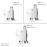InUSA Trend 3-Piece Hardside Spinner Carry-On Luggage Set, TSA Checkpoint Friendly, White (IUTRESML-WHI)