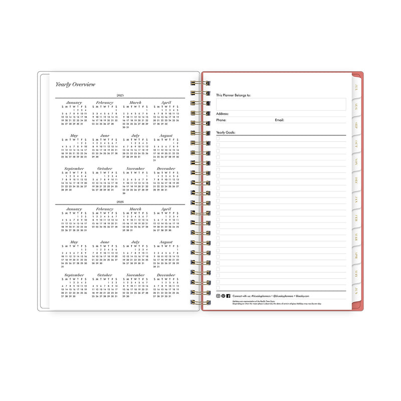 2025-2026 Blue Sky Sincerely Jules Rosie 5" x 8" Academic Weekly & Monthly Planner, Plastic Cover, Multicolored (155340)