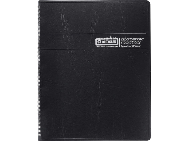 2024-2025 House of Doolittle 8.5" x 11" Academic Monthly Planner, Leatherette Cover, Black (26502-25)