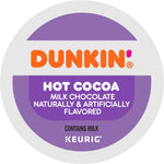 Dunkin' Milk Chocolate Hot Cocoa, 0.51 oz. Keurig® K-Cup® Pods, 22/Box (611247377215)