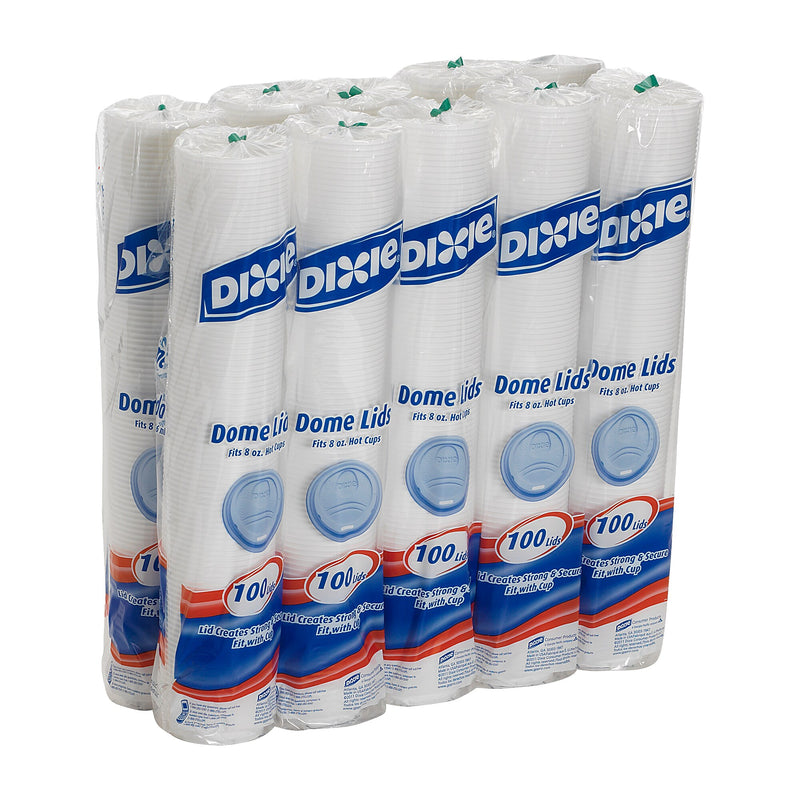 Dixie Dome Plastic Hot Cup Lids, 8 oz., White, 1000/Carton (9538DX)