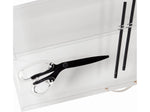 Russell+Hazel Monitor Stand with Drawer, Clear/Gold (98149)