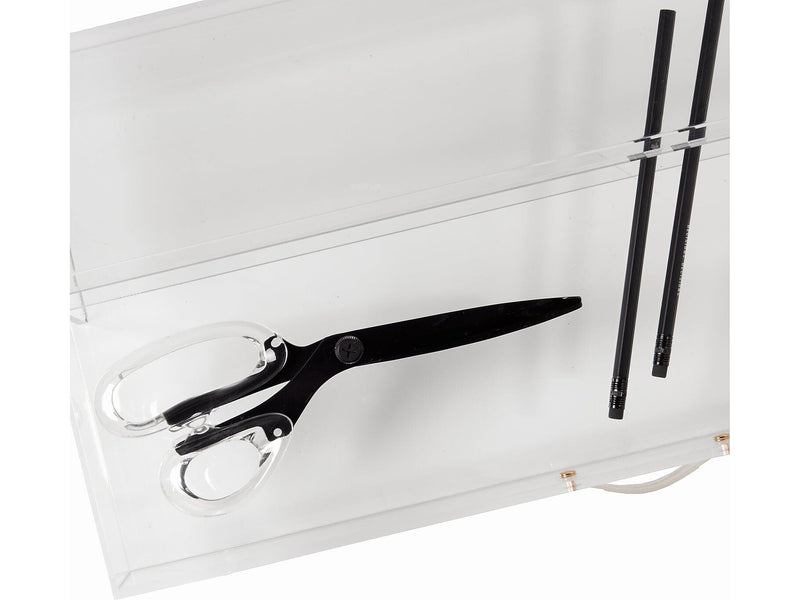 Russell+Hazel Monitor Stand with Drawer, Clear/Gold (98149)