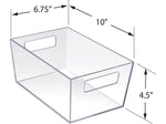 Azar Medium Open Lid Storage Tote, Clear, 4/Pack (556235-4PK)