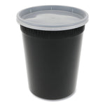 Pactiv Evergreen Newspring DELItainer Microwavable Container, 32 oz, 4.55 x 4.55 x 5.55, Black/Clear, Plastic, 240/Carton