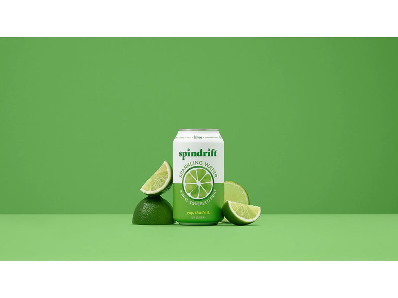 Spindrift Lime Flavored Sparkling Seltzer Water, 12 oz., 24 Cans/Carton (0-4108-0010)