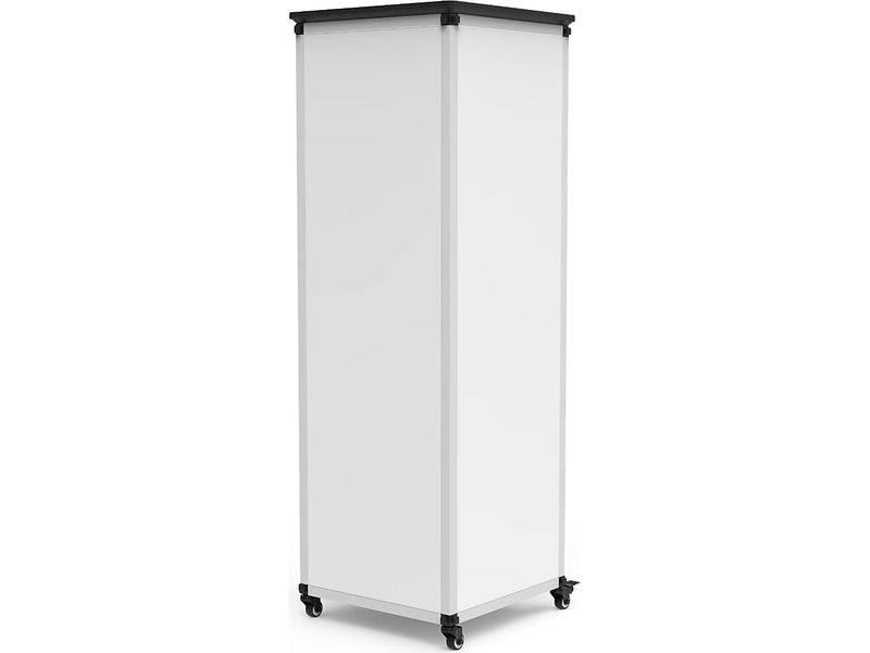 Luxor Mobile 2-Section Modular Teacher Storage Cabinet, 54.5"H x 18.25"W x 18.25"D, White (MBSCB05)