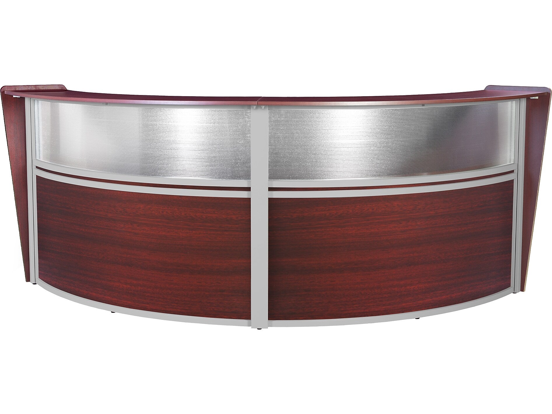 Regency Marque 124.5"W Curved Reception Desk Workstation, Mahogany (77312MH)