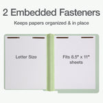 Pendaflex 60% Recycled Heavy Duty Pressboard Classification Folder, 2" Expansion, Letter Size, Light Green, 25/Box (44715)