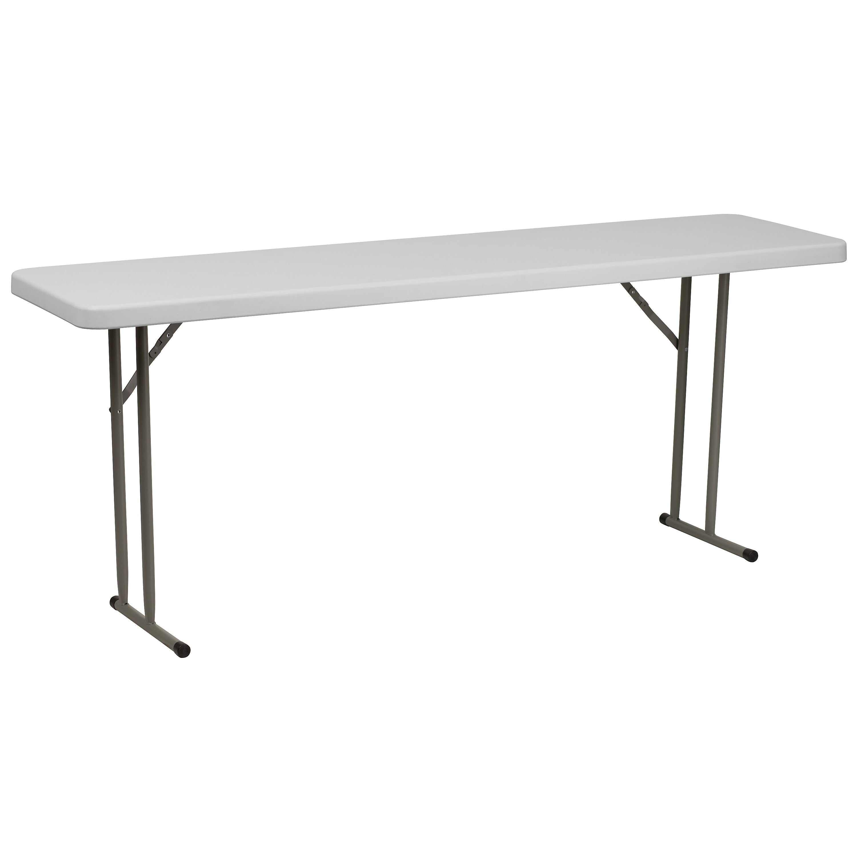 Flash Furniture Folding Table, 70.8"D x 18"W, Granite White (6RB1872)