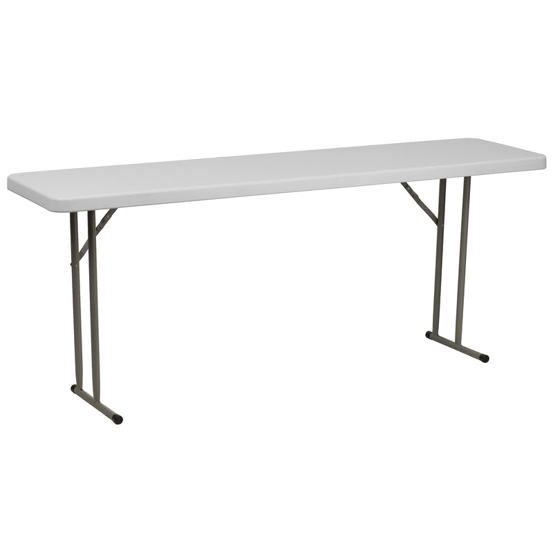 Flash Furniture Folding Table, 70.8"D x 18"W, Granite White (6RB1872)
