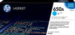 HP 650A Cyan Standard Yield Toner Cartridge, Prints Up to 15,000 Pages (CE271A)
