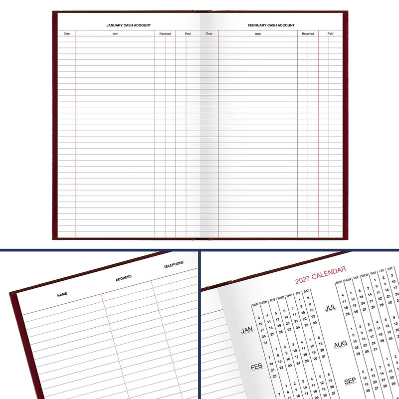 AT-A-GLANCE 2026 Hardcover Diary, 7.75" x 12", Ruled, Red (SD377-13-26)