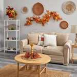 Nearly Natural 6' Assorted Autumn Maple Leaves, Pumpkins, Gourds, Berries and Pinecone Artificial Fall Garland (W1217)