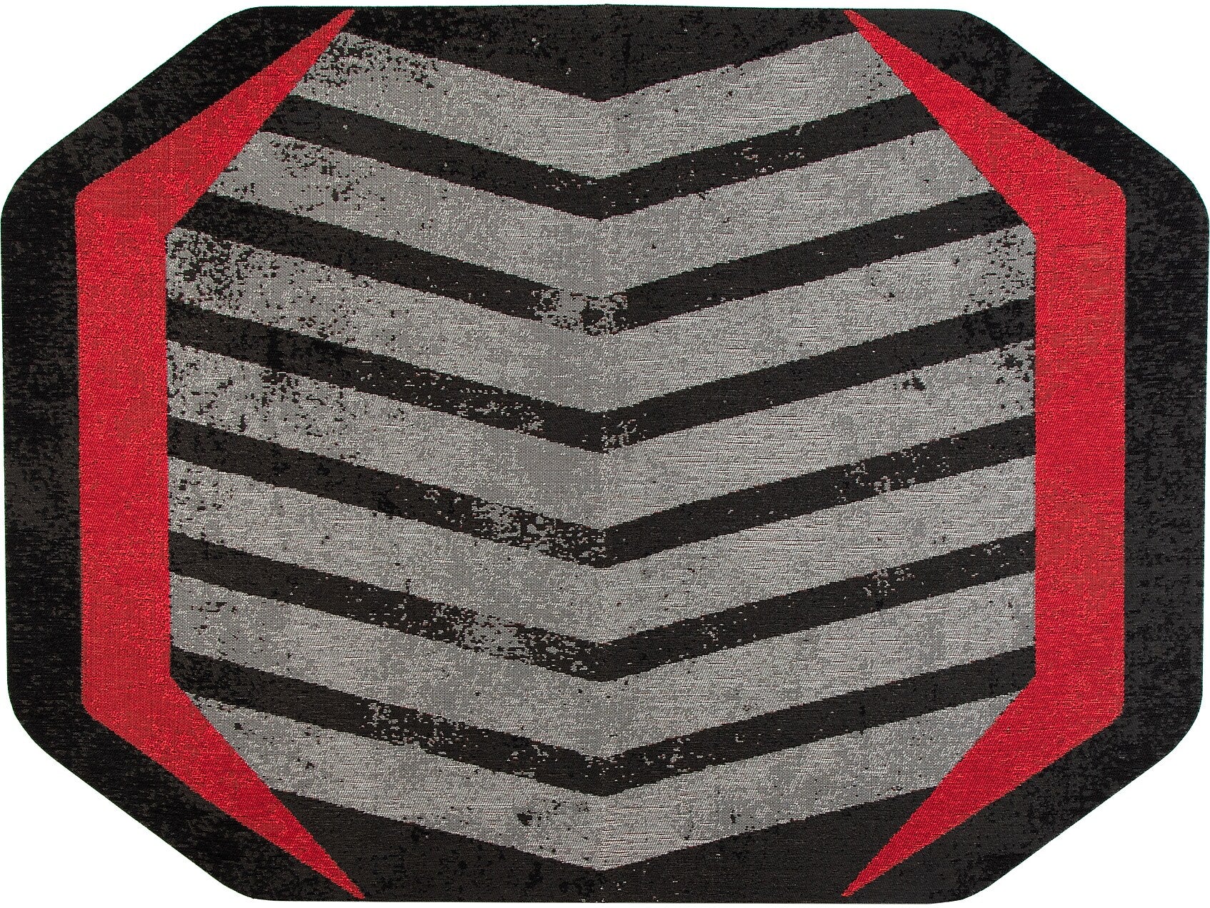 Anji Mountain Rug'd Prizm Red Carpet & Hard Floor Chair Mat, 36" x 48", Gray/Red (AMB9107)