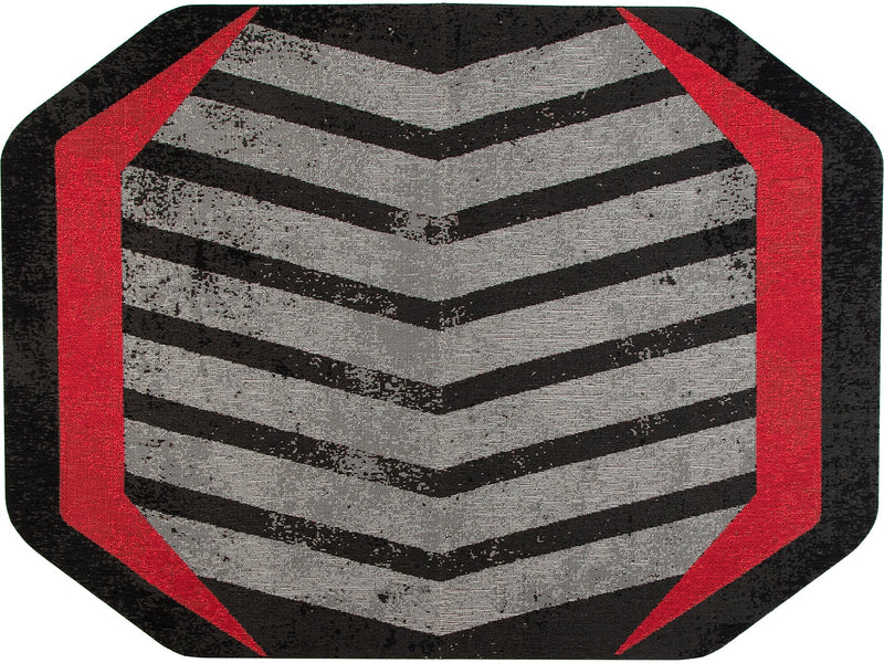 Anji Mountain Rug'd Prizm Red Carpet & Hard Floor Chair Mat, 36" x 48", Gray/Red (AMB9107)