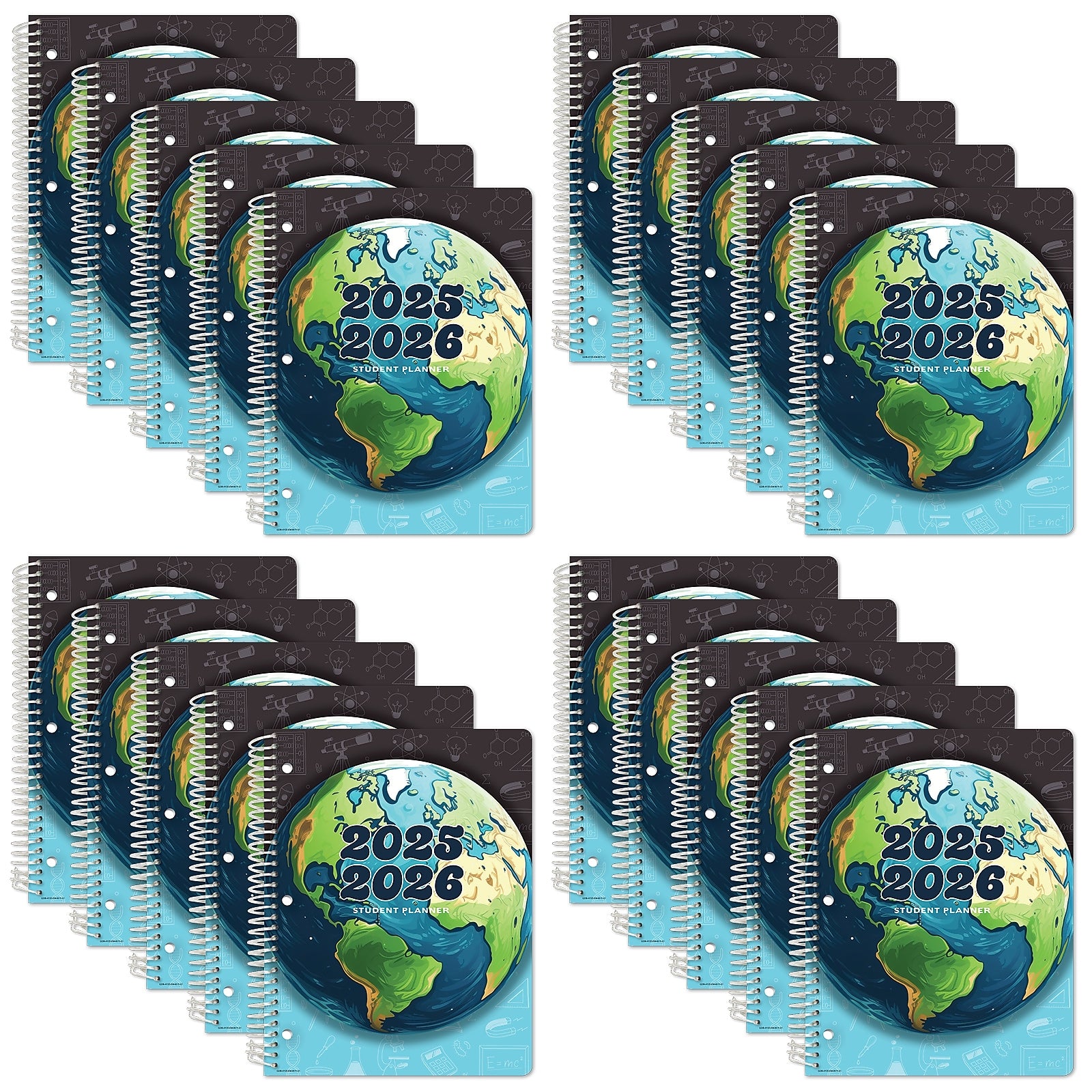 2025-2026 Global Printed Products Earth 8.5" x 11" Academic Year Planner, Paperboard Cover, Multicolored, 20/Pack