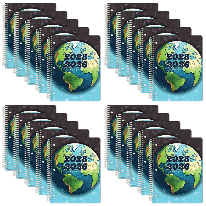 2025-2026 Global Printed Products Earth 8.5" x 11" Academic Year Planner, Paperboard Cover, Multicolored, 20/Pack