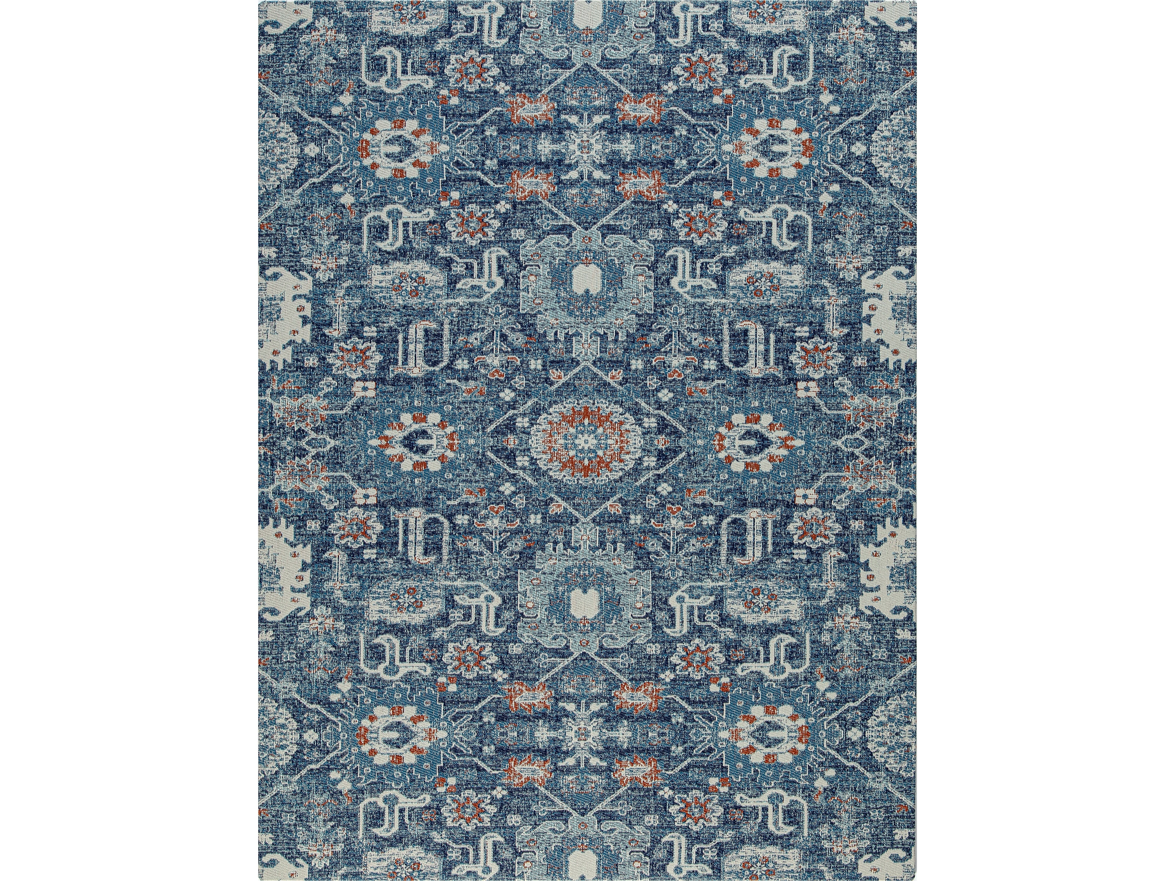 Anji Mountain Rug'd Alta Carpet & Hard Floor Chair Mat, 36" x 48", Blue/Ivory Polyester (AMB9033)